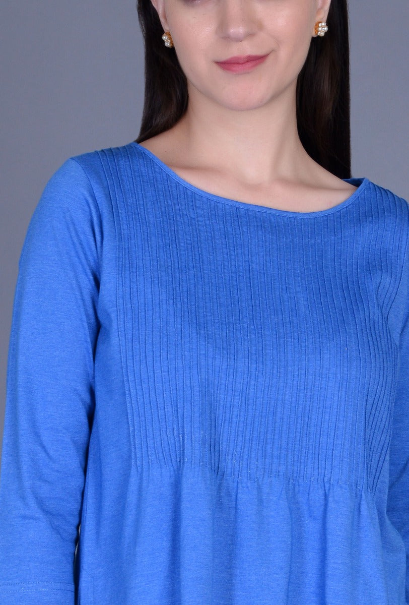 Knit Pintucks Boxy Tee