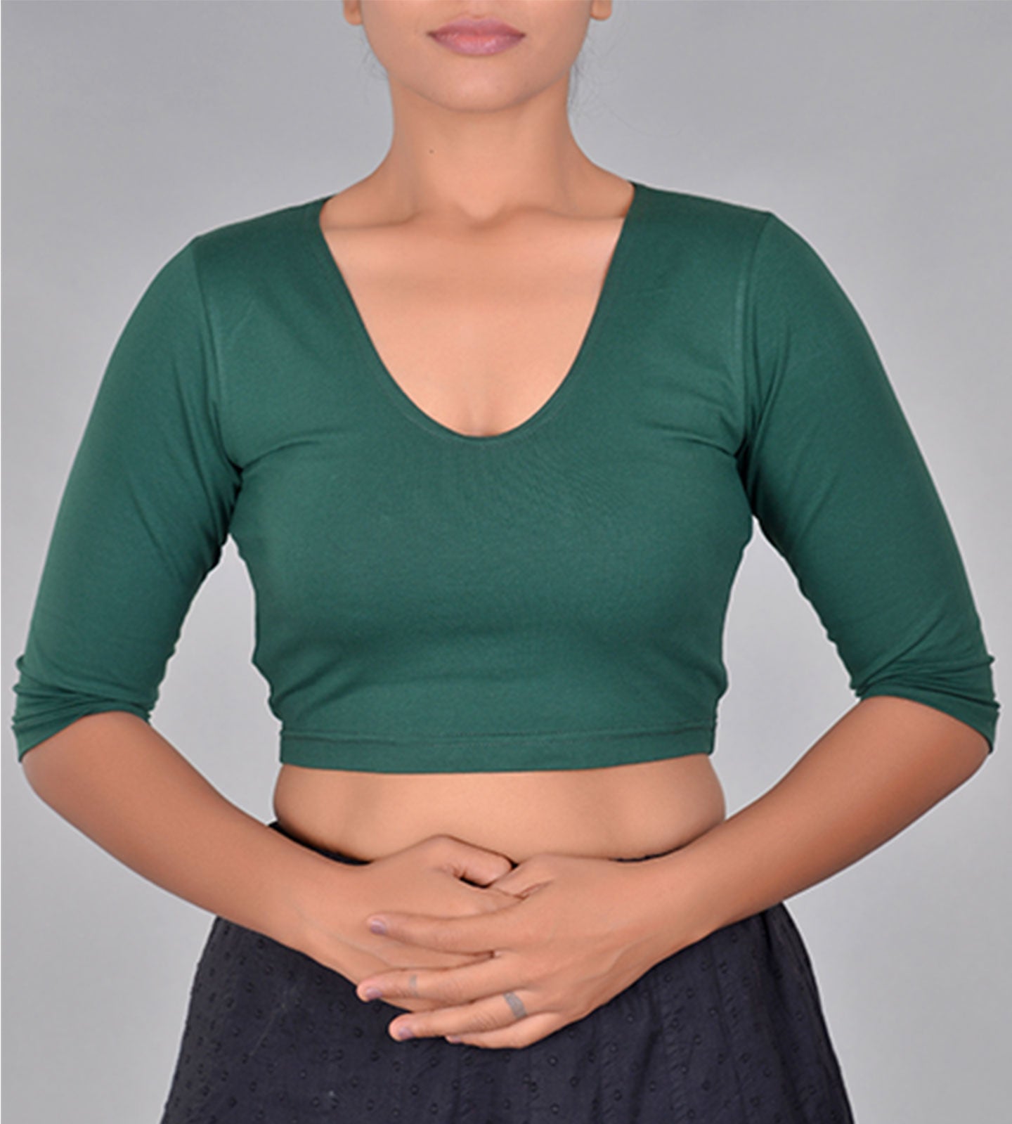 Knit Elbow Sleeve Choli