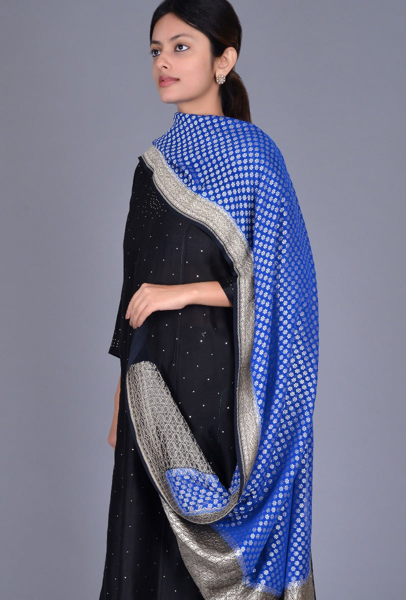 Black Chanderi Ensemble with Mookesh