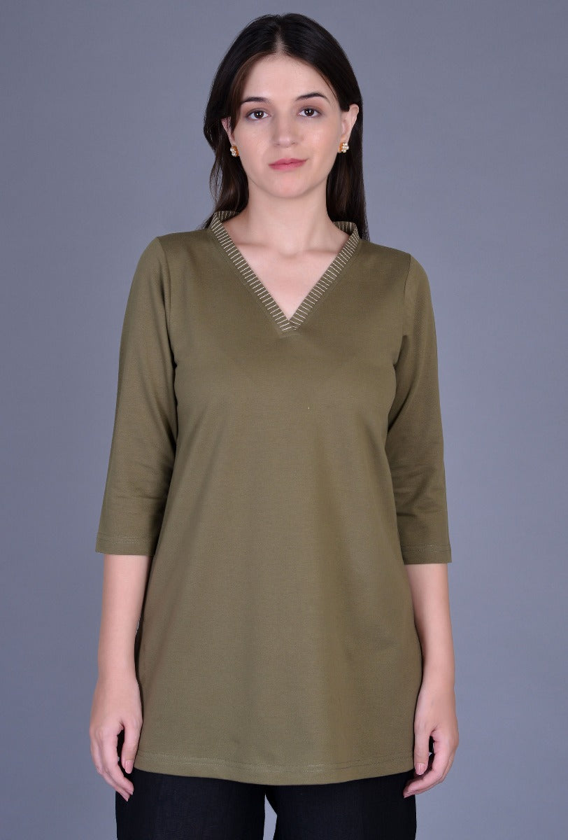 Knit Embroidered Kurti