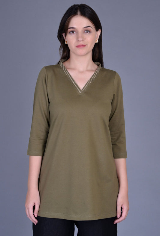 Knit Embroidered Kurti