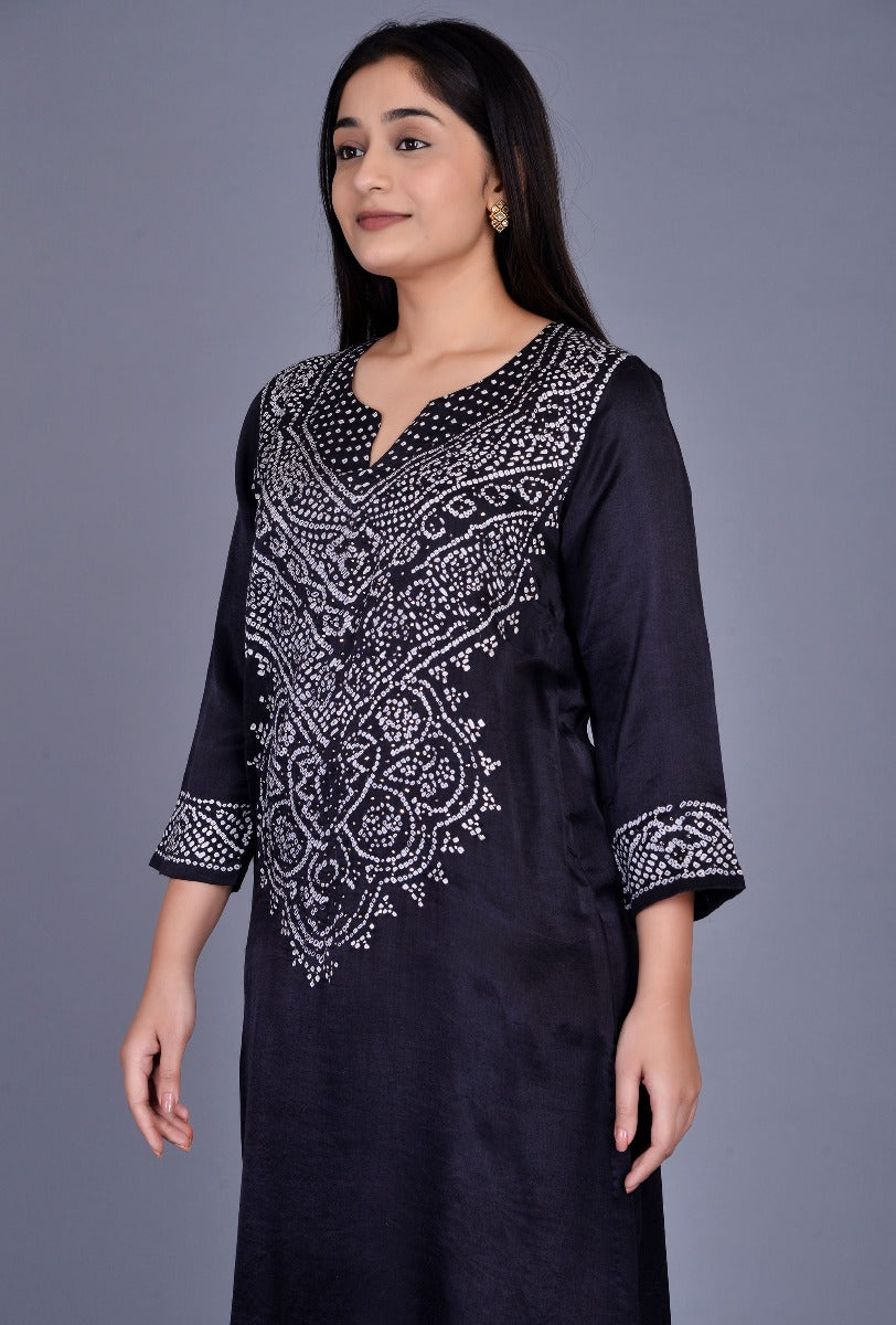 Black Silk Bandhani Ensemble