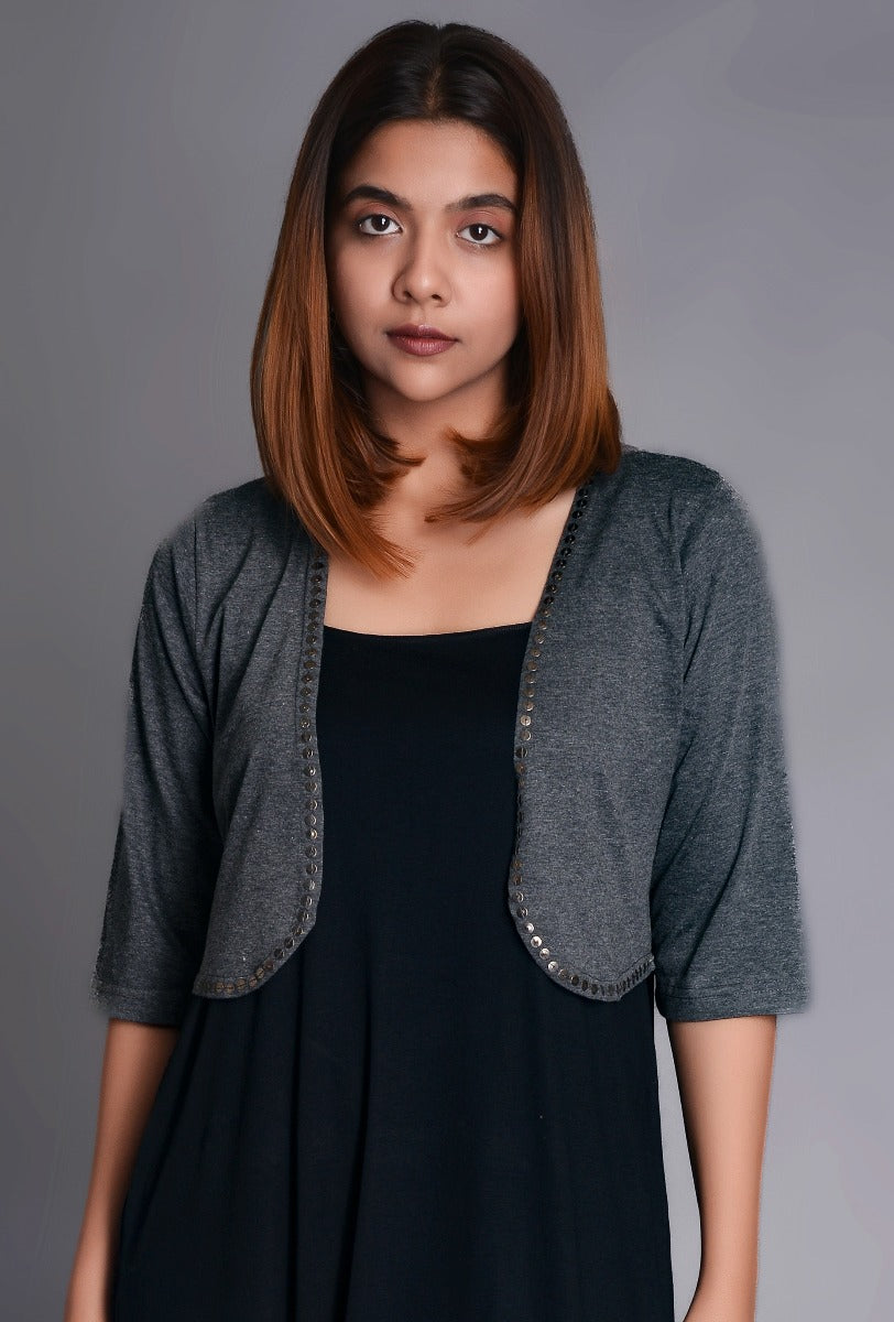 Charcoal Knit Shrug