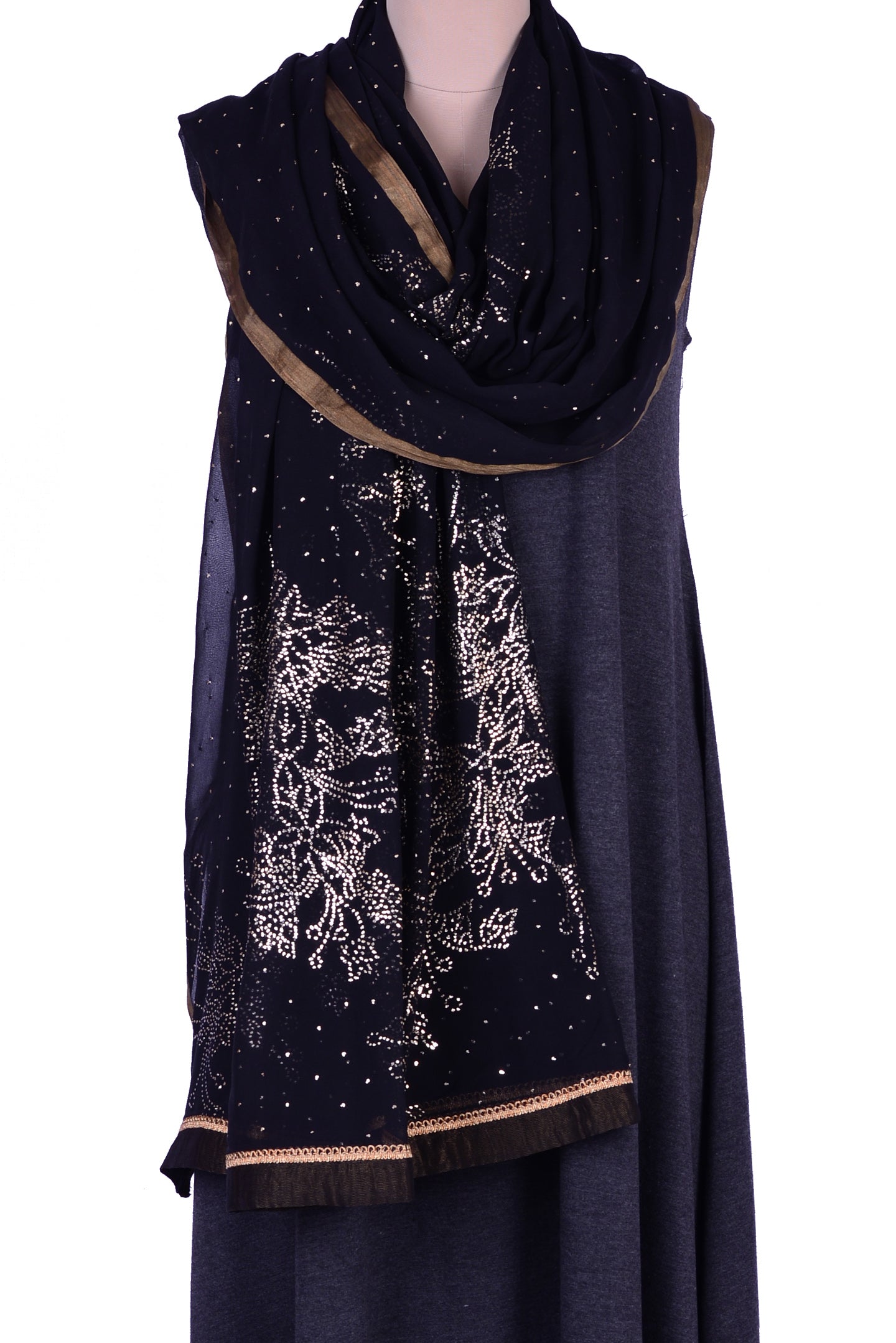 Black Chiffon Badla Dupatta