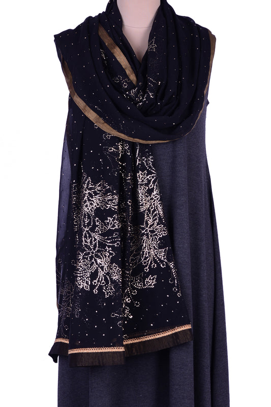Black Chiffon Badla Dupatta