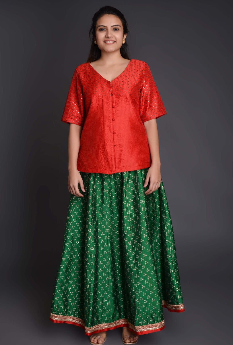 Crinkled Silk Blouse