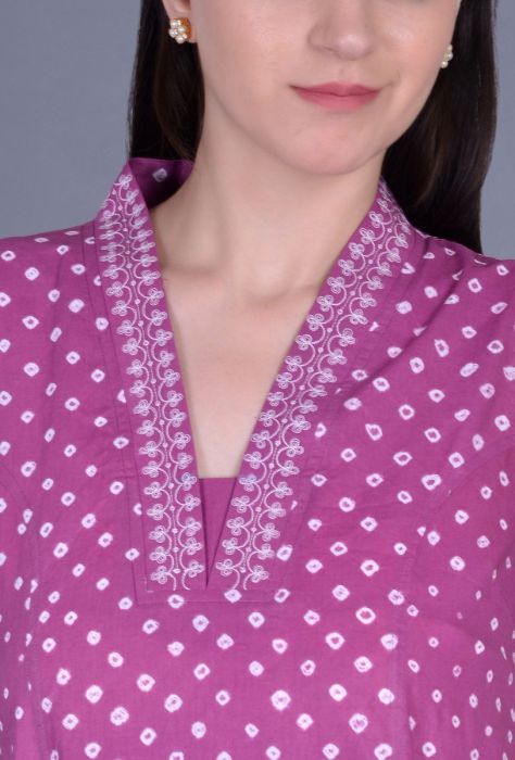 Sleeveless Cotton Bandhani Dress