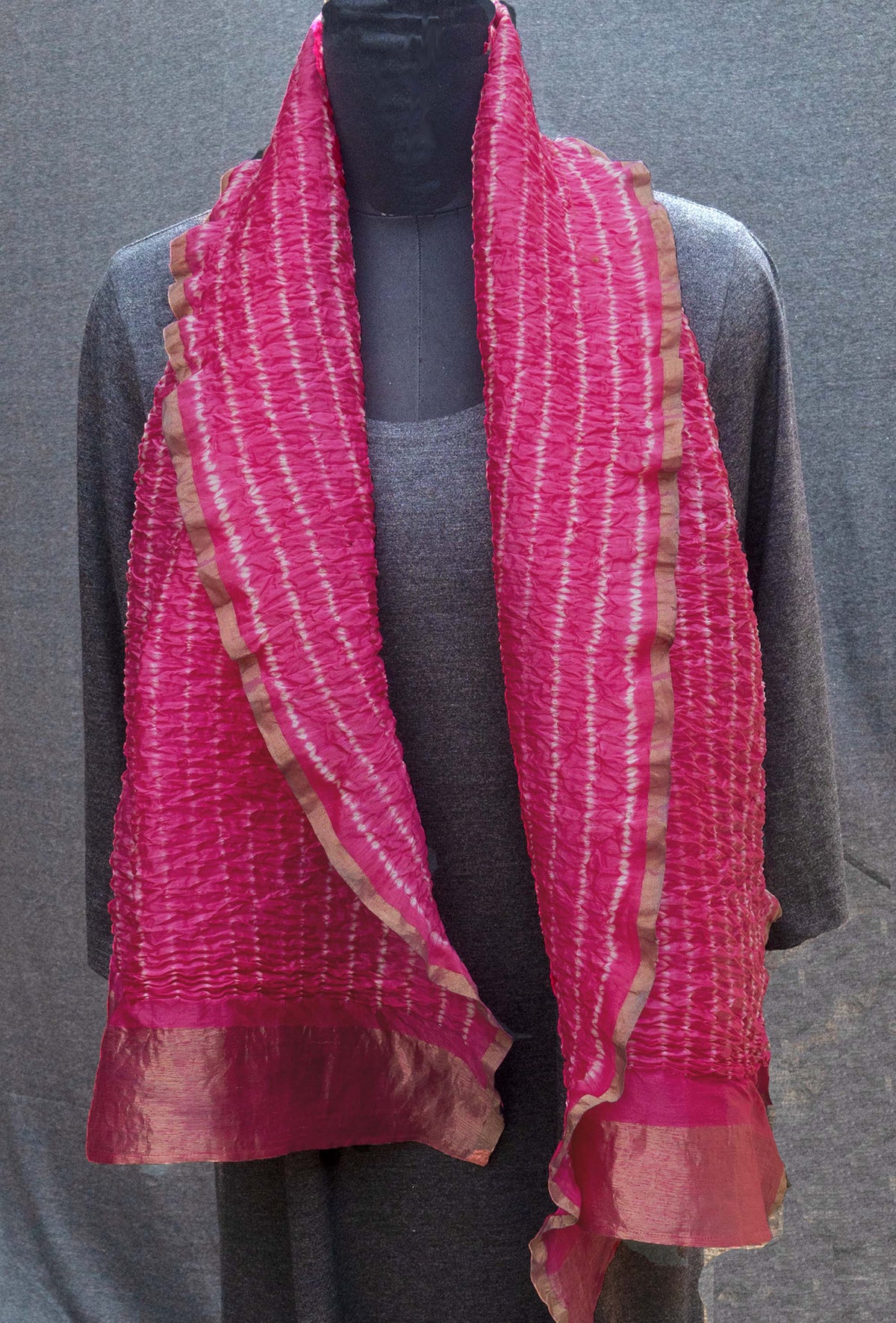 Pink Chanderi Silk Stole