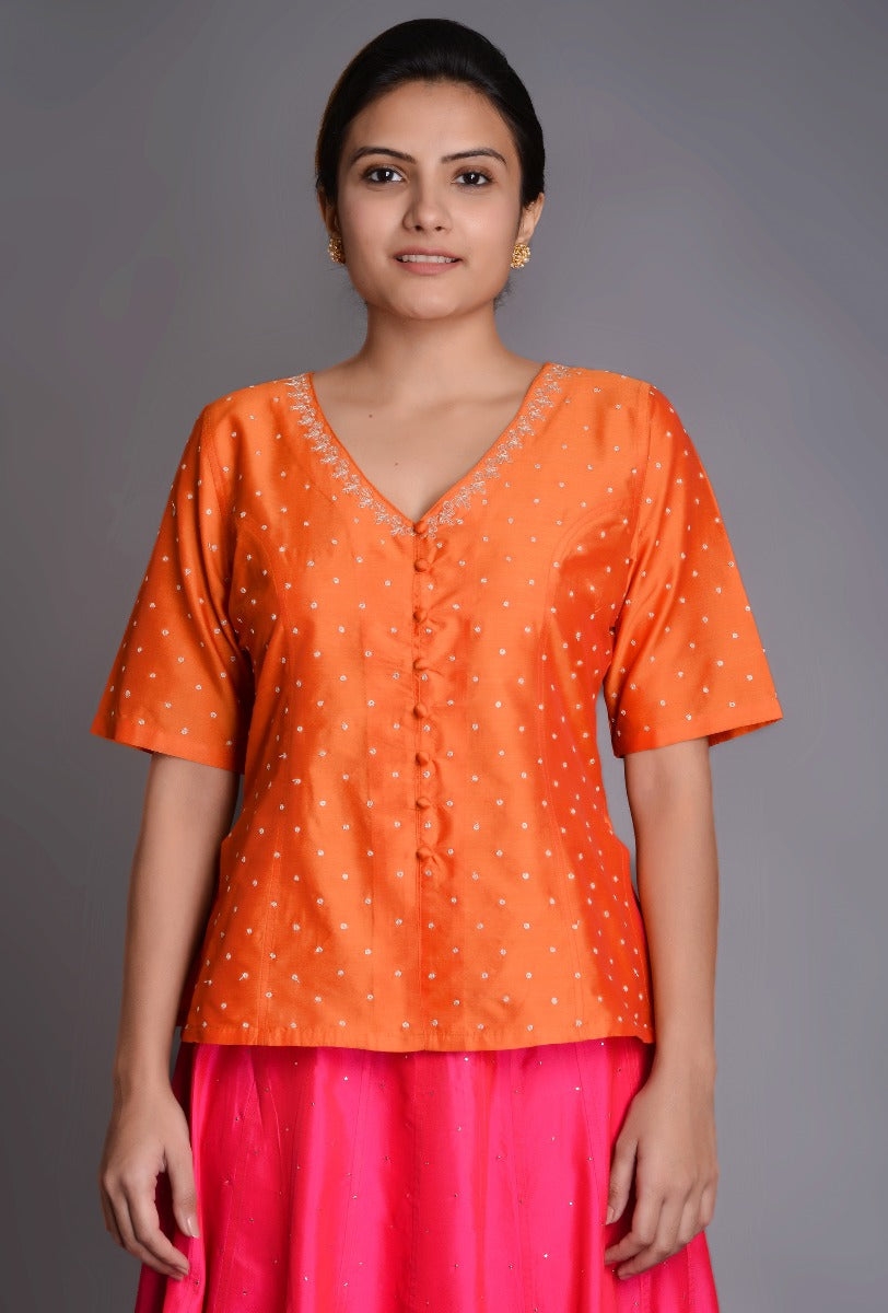 Silk Taar Embroidery Blouse