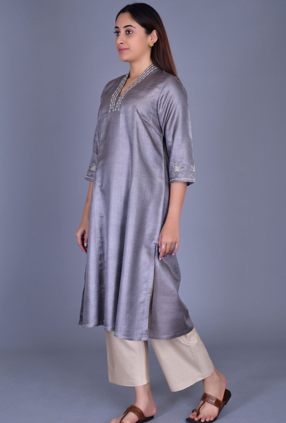 Self-textured Silk Kurta