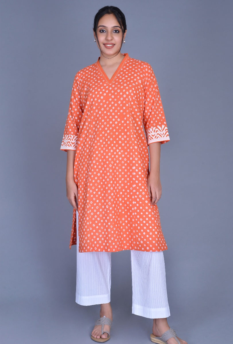 Applique Bandhani Kurta