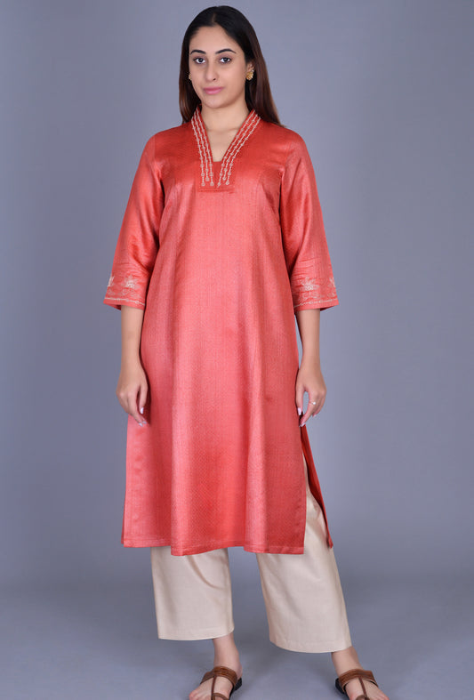 Red Silk Kurta