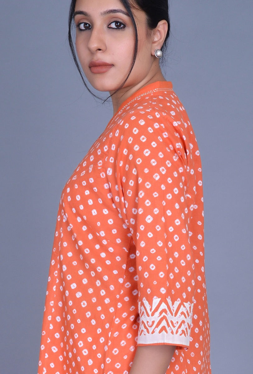 Applique Bandhani Kurta