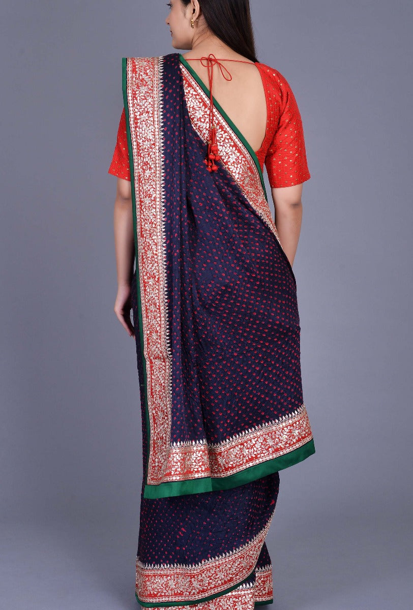 Black Gaji Silk Saree