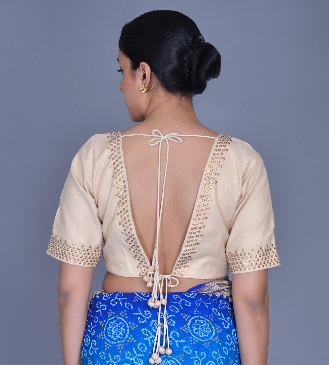 Tissue Open Back Choli