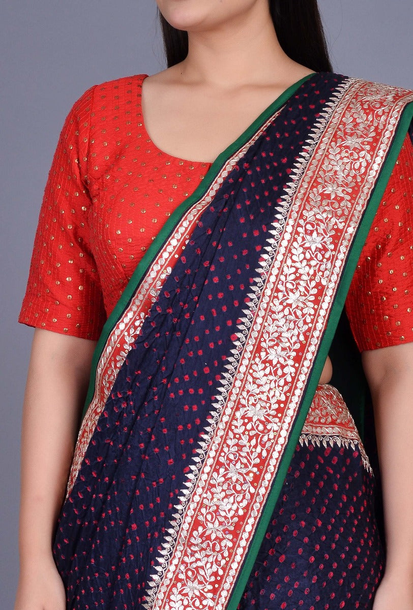 Black Gaji Silk Saree