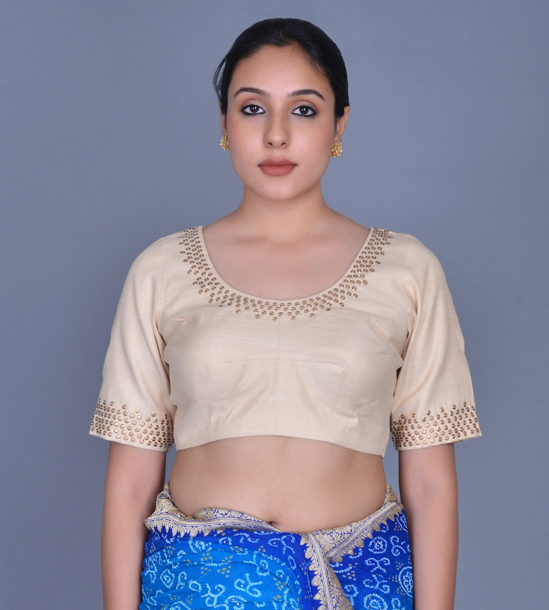 Tissue Open Back Choli