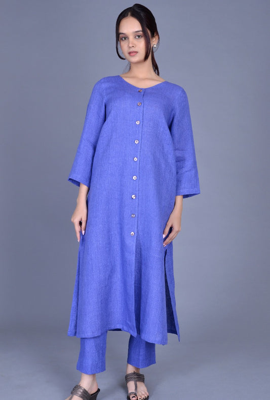 V Neck Linen Ensemble