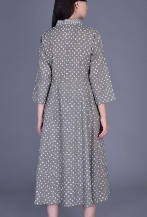 Tan Bandhani Kali Dress