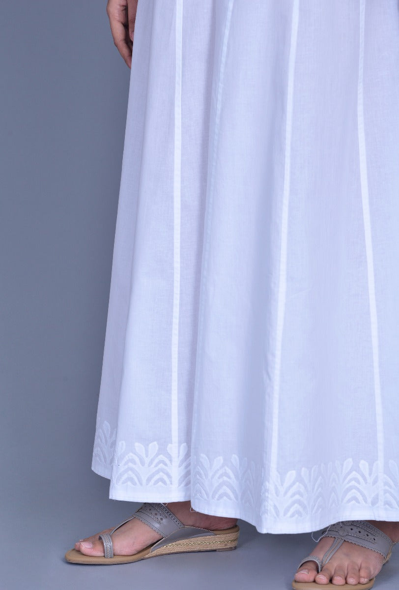 White Applique Palazzos