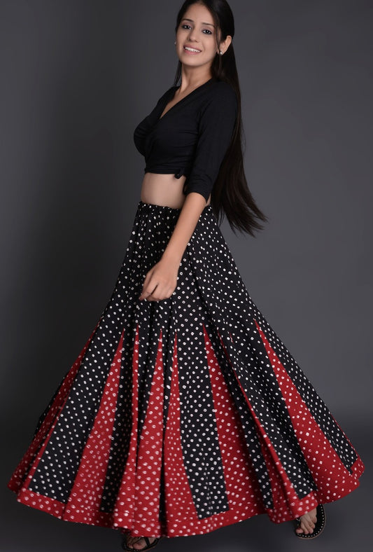 Multi-panel Bandhani Skirt