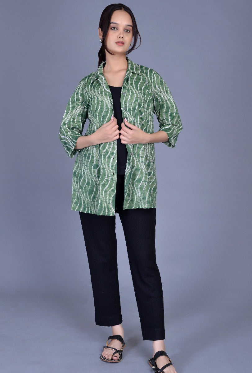 Tennis Collar Shibori Shirt