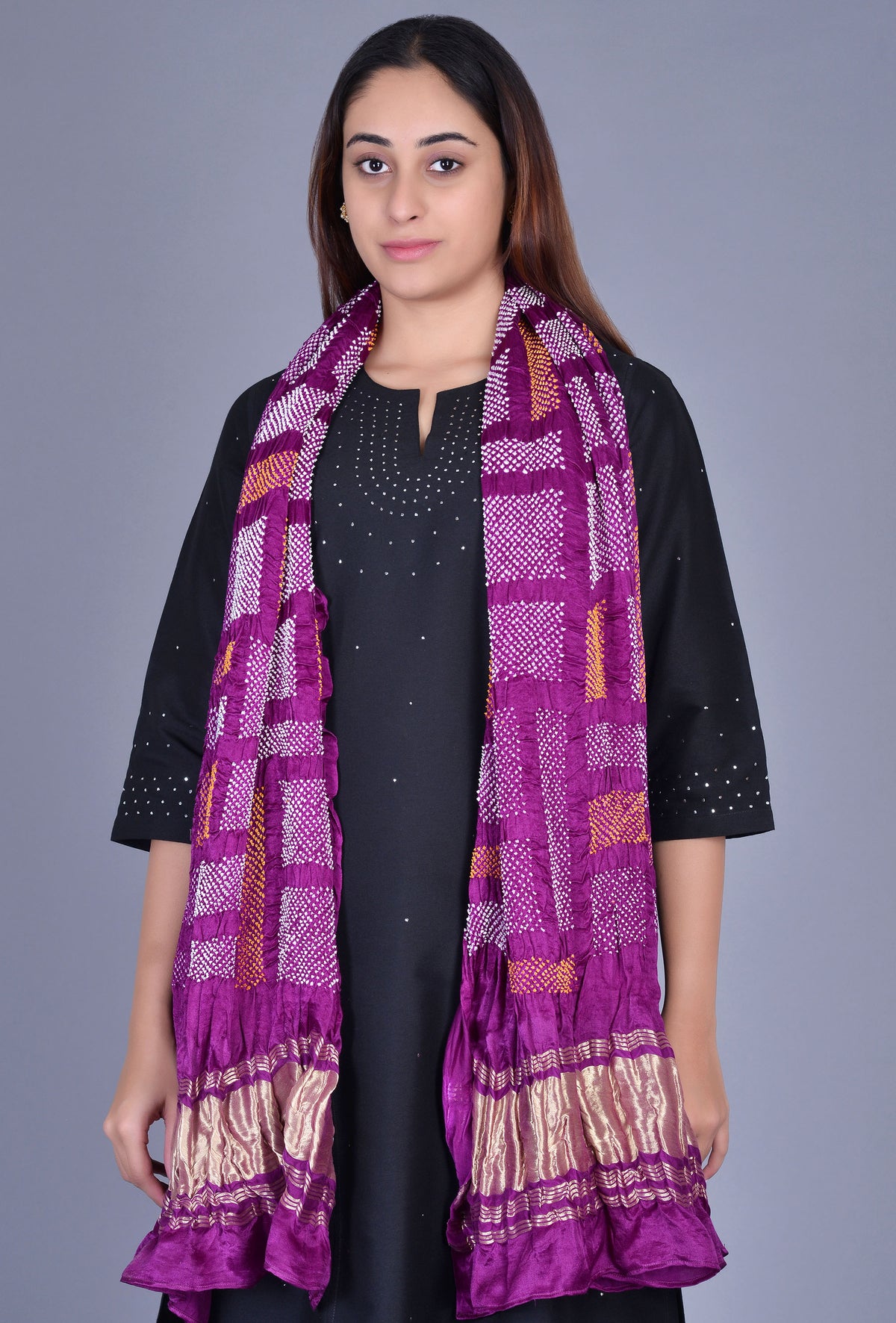 Black Cotton Silk Ensemble