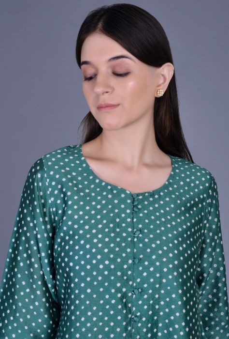 Moss Green Chanderi Ensemble