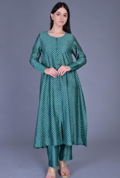 Moss Green Chanderi Ensemble