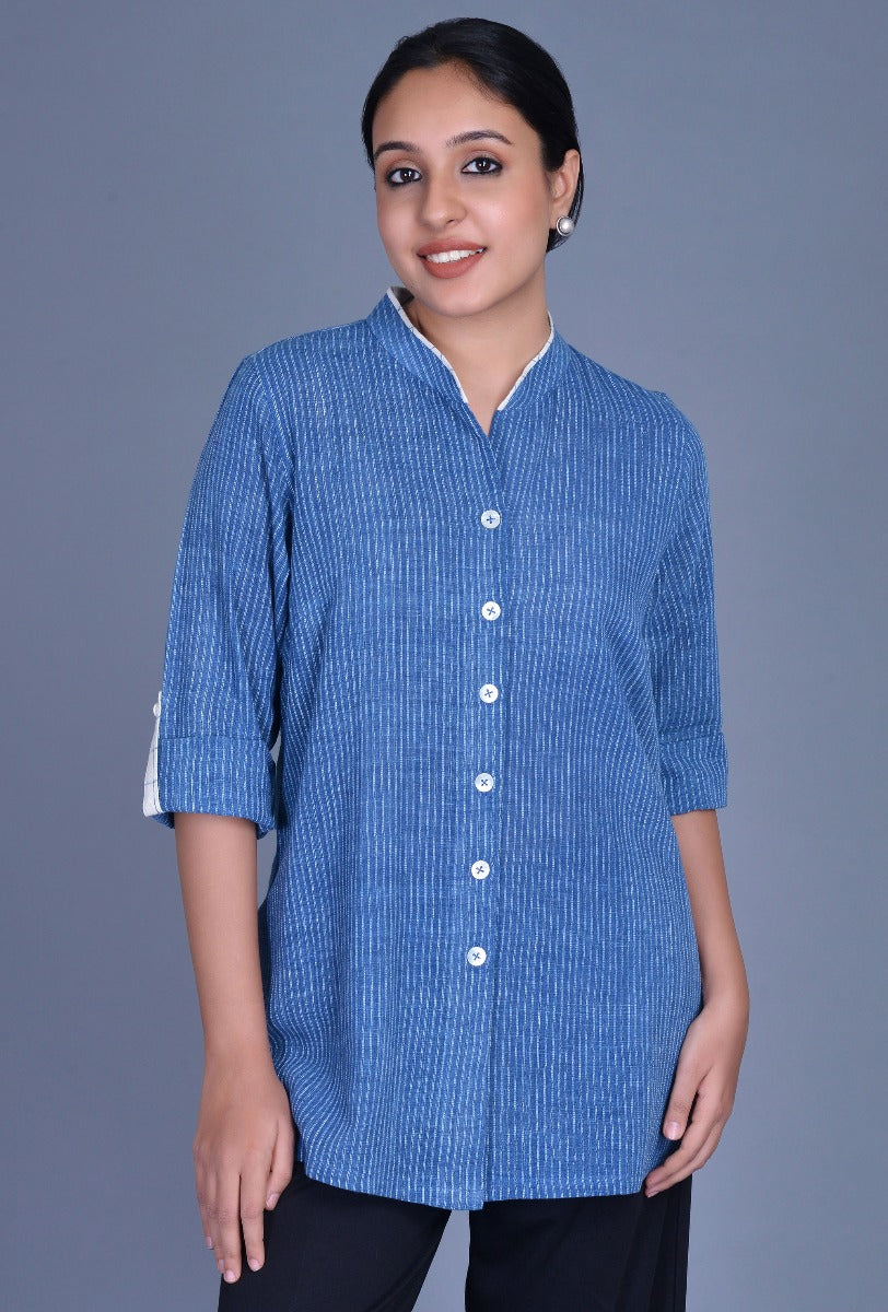 Indigo Stripes Kala Cotton Shirt