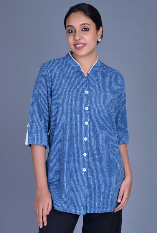 Indigo Stripes Kala Cotton Shirt
