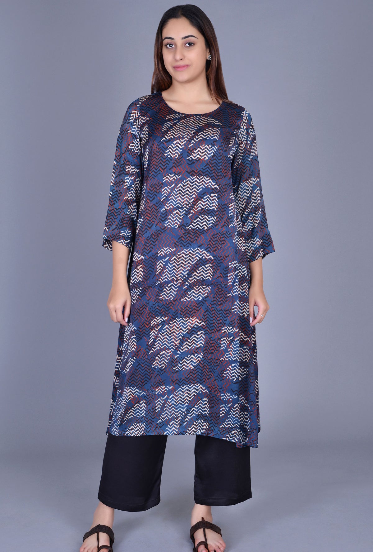 Blue Modal Silk Ensemble