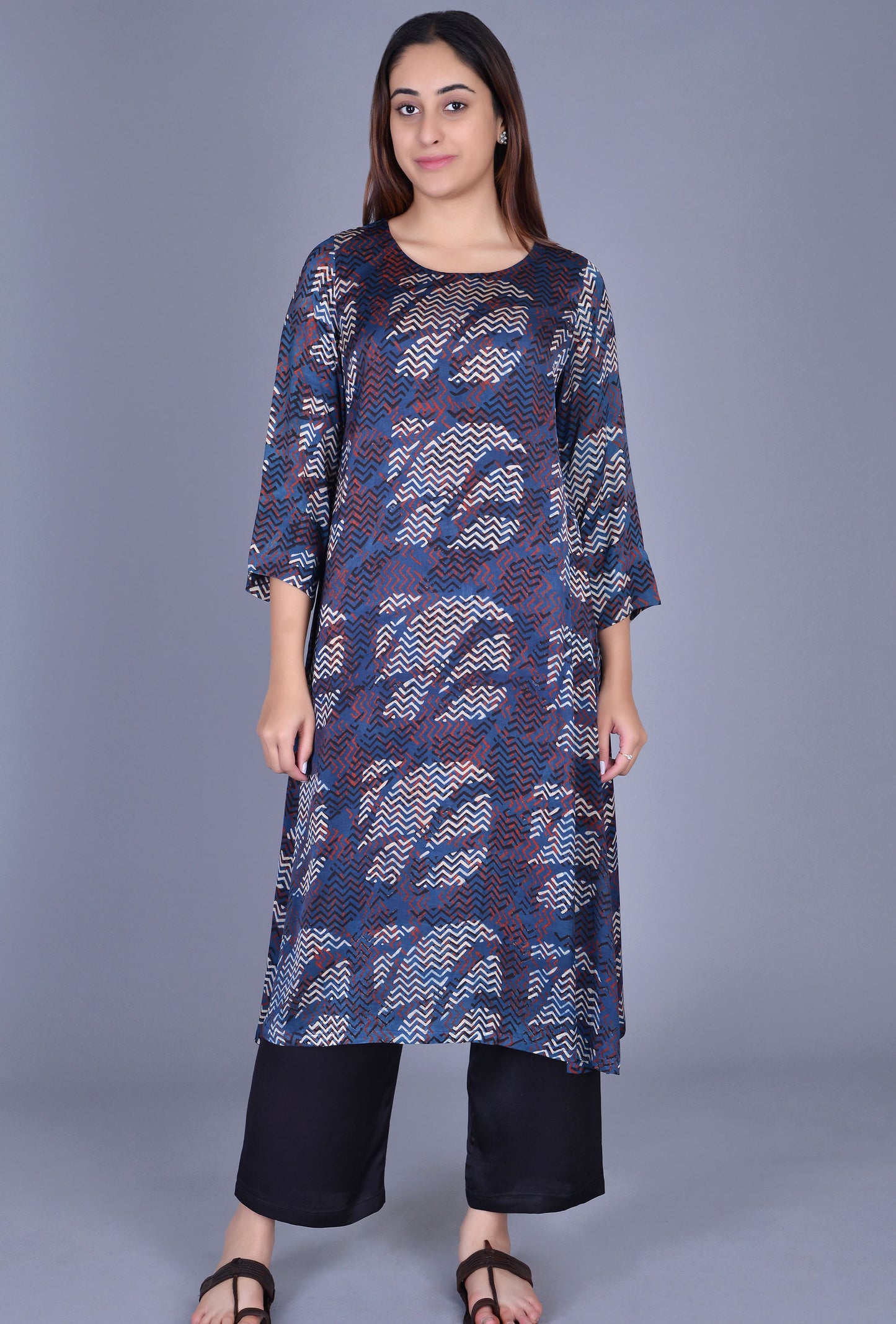 Blue Modal Silk Ensemble