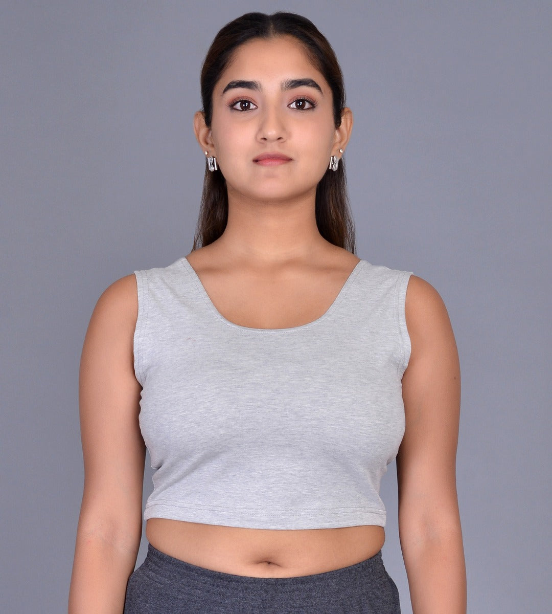 Knit U Neck Sleeveless Choli