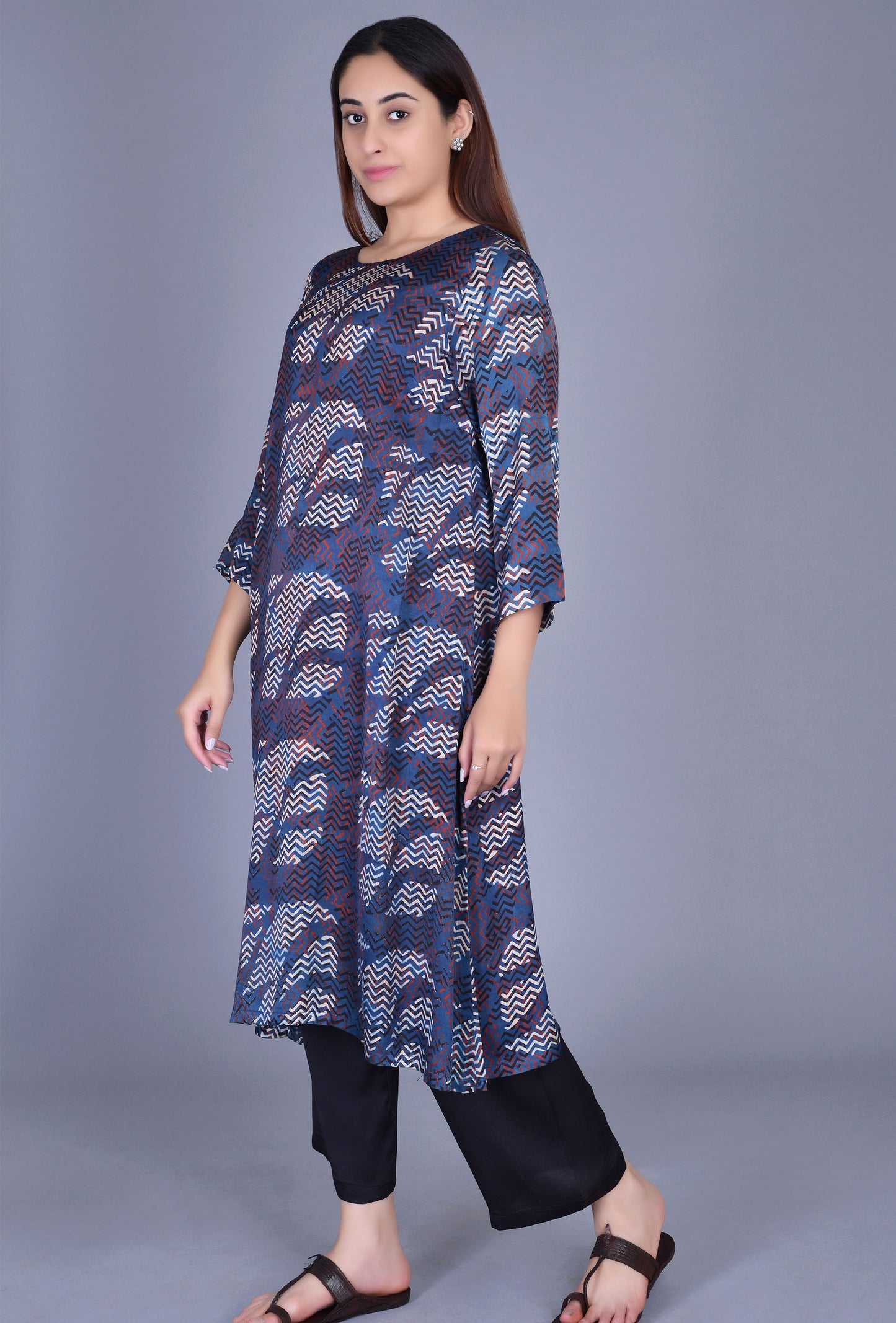 Blue Modal Silk Ensemble