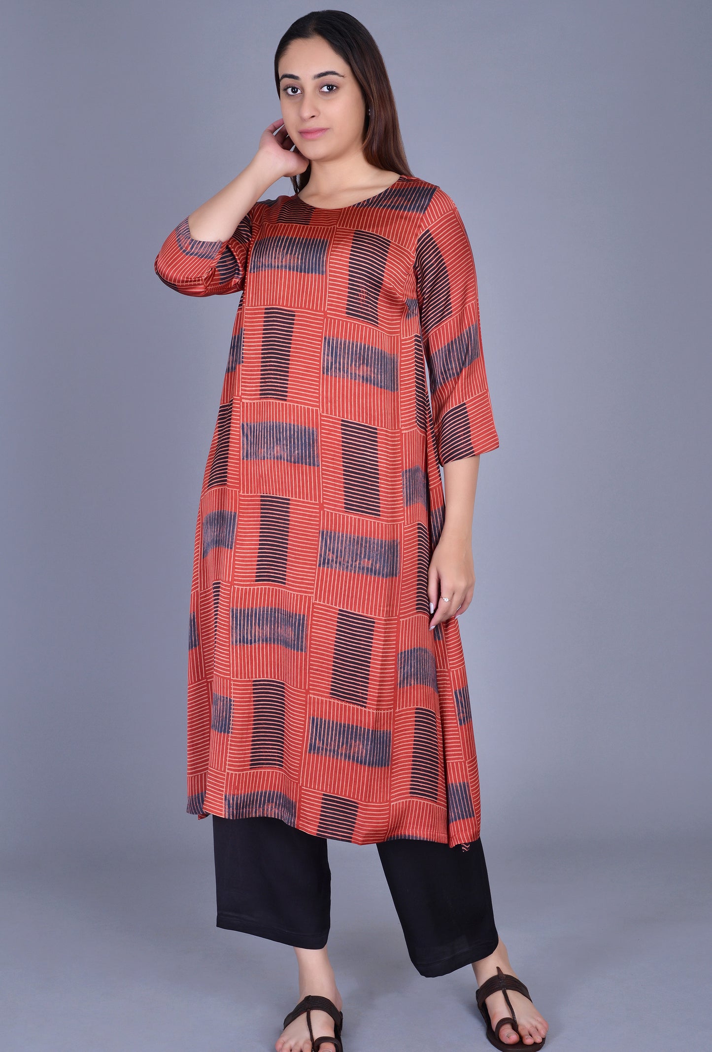 Red Modal Silk Ensemble