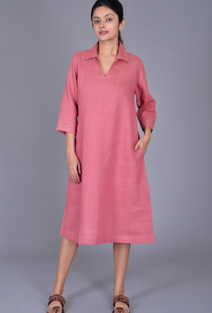 Linen Tennis Collar Dress