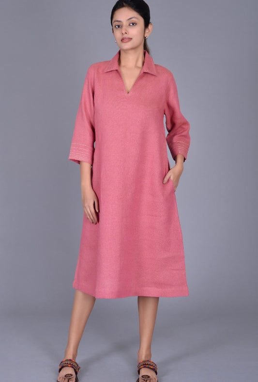 Linen Tennis Collar Dress