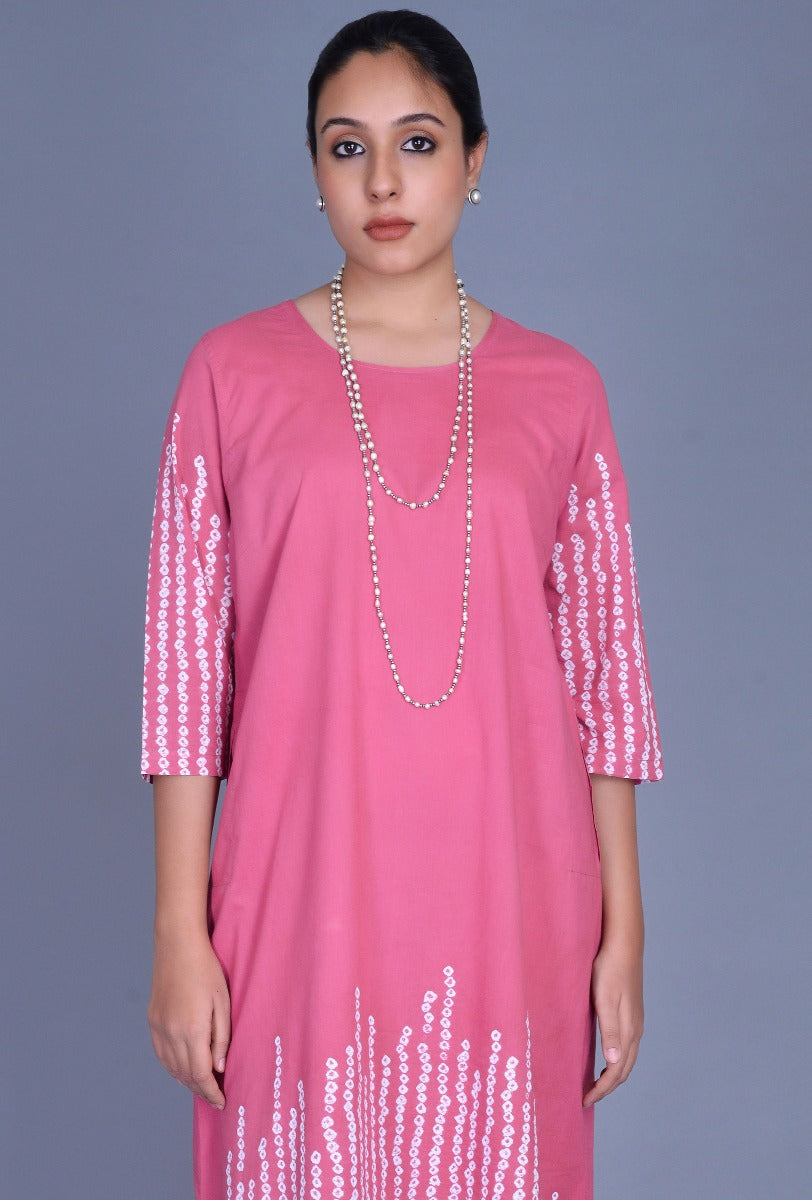 Cotton Hem Bandhani Dress
