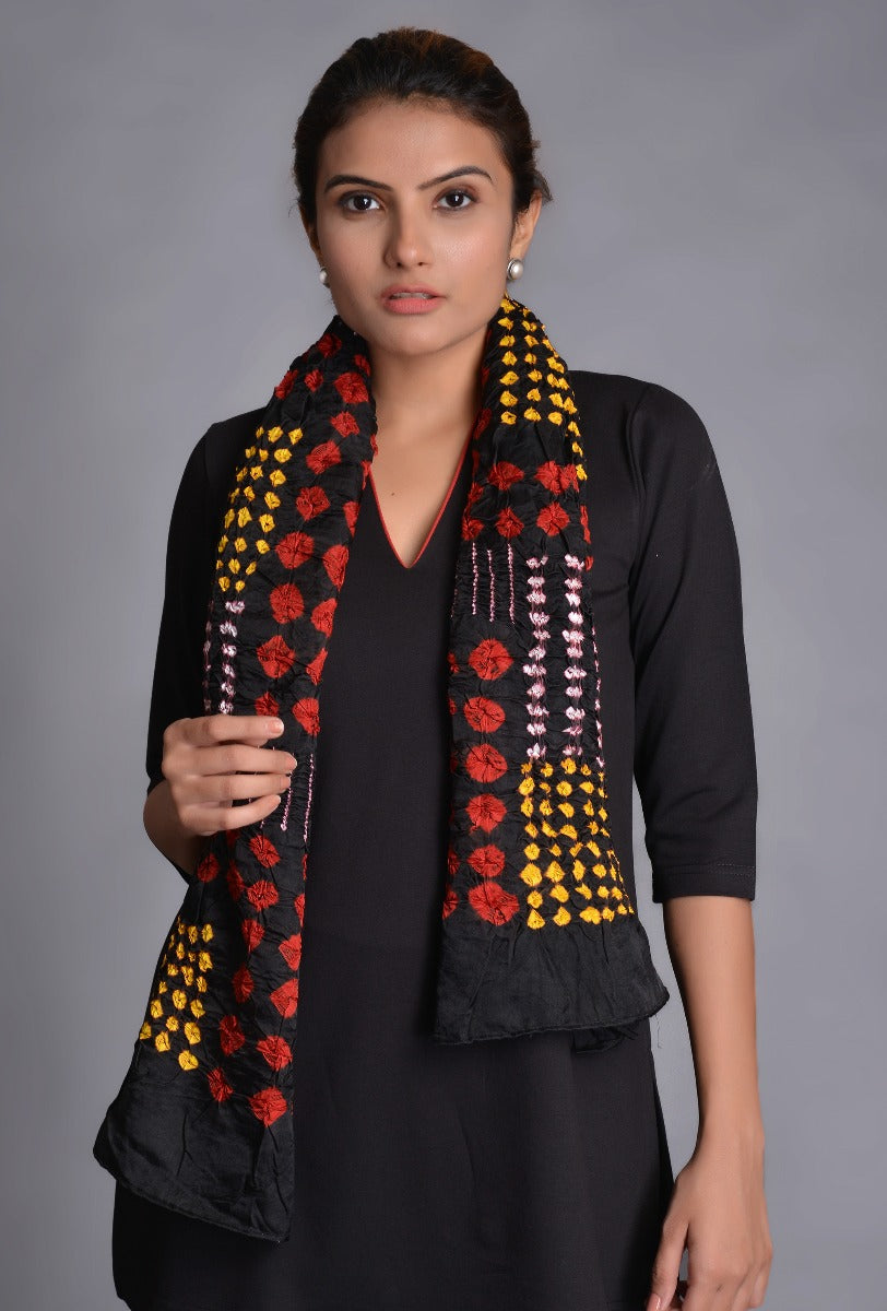 Black Gaji Silk Stole