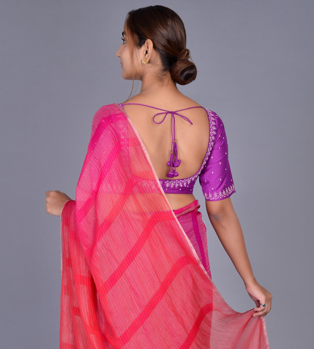 Silk choli with embroidery