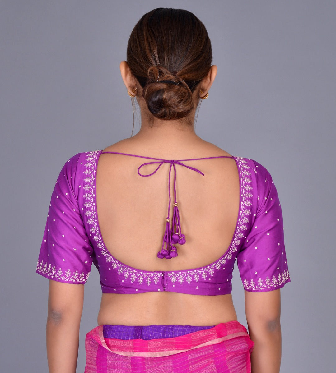 Silk choli with embroidery