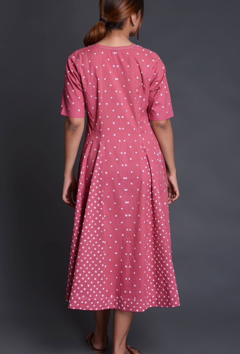 Cotton Bandhani Kali Dress