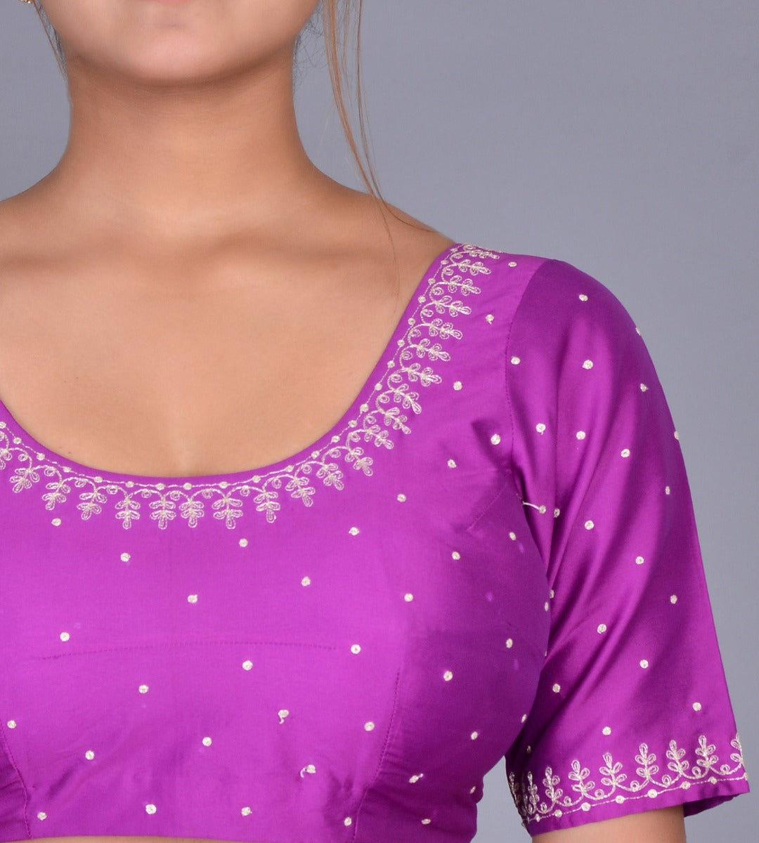 Silk choli with embroidery