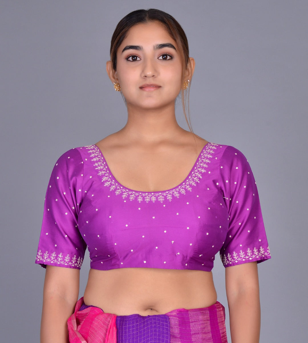 Silk choli with embroidery