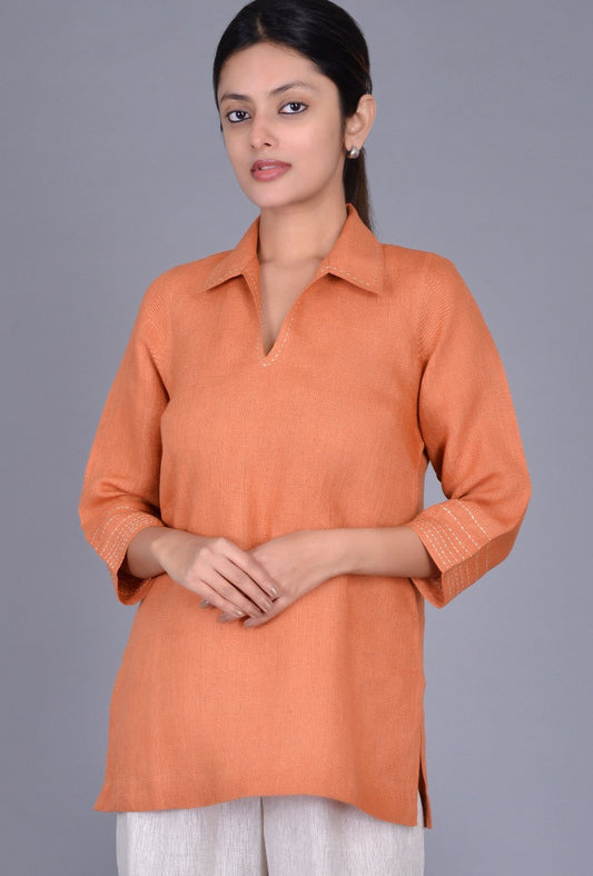 Linen Tennis Collar Shirt