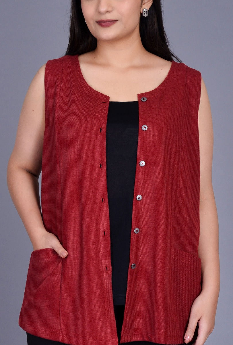 Knit Sleeveless Jacket