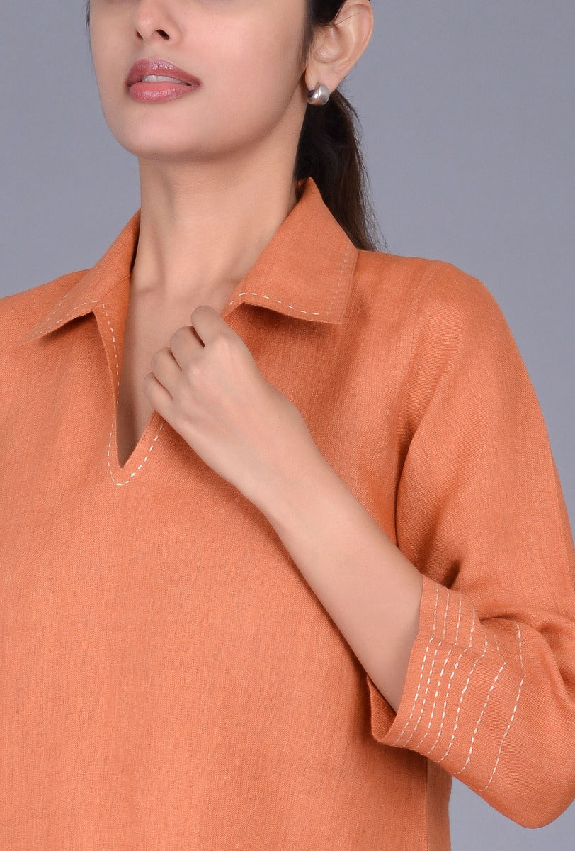 Linen Tennis Collar Dress