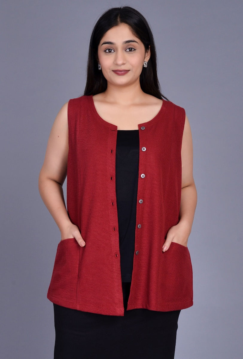 Knit Sleeveless Jacket