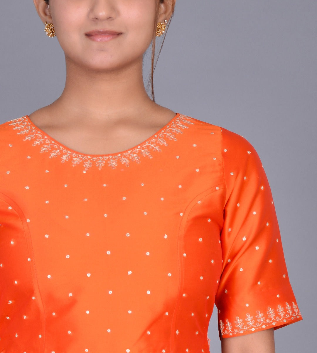 Boat Neck Silk Choli